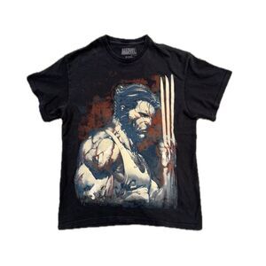 Marvel Wolverine Shirt Men XL Black Logan Claws Graphic Tee Short Sleeve XMen